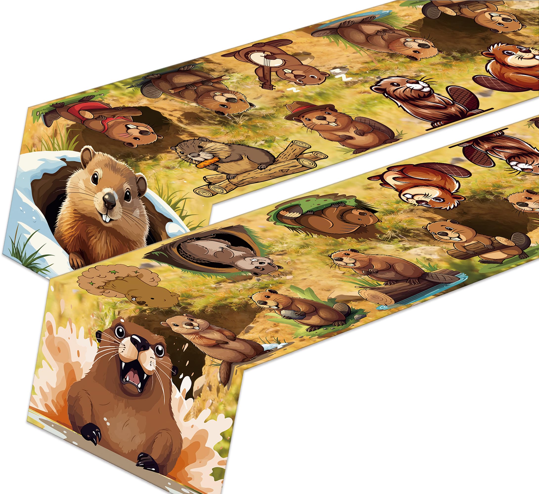 Groundhog Day Table Runner 2PCS package display