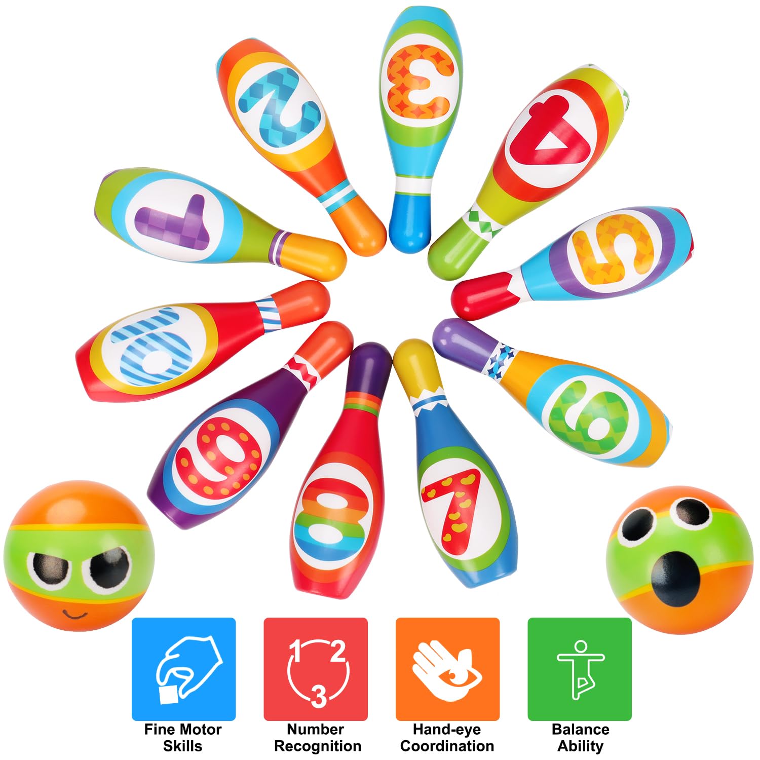 Group play bowling toy for kids 3 and up