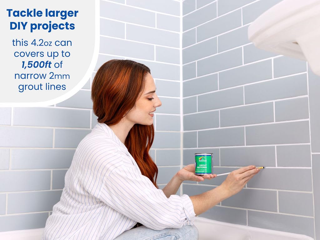 White grout colorant for tile floor and shower grout