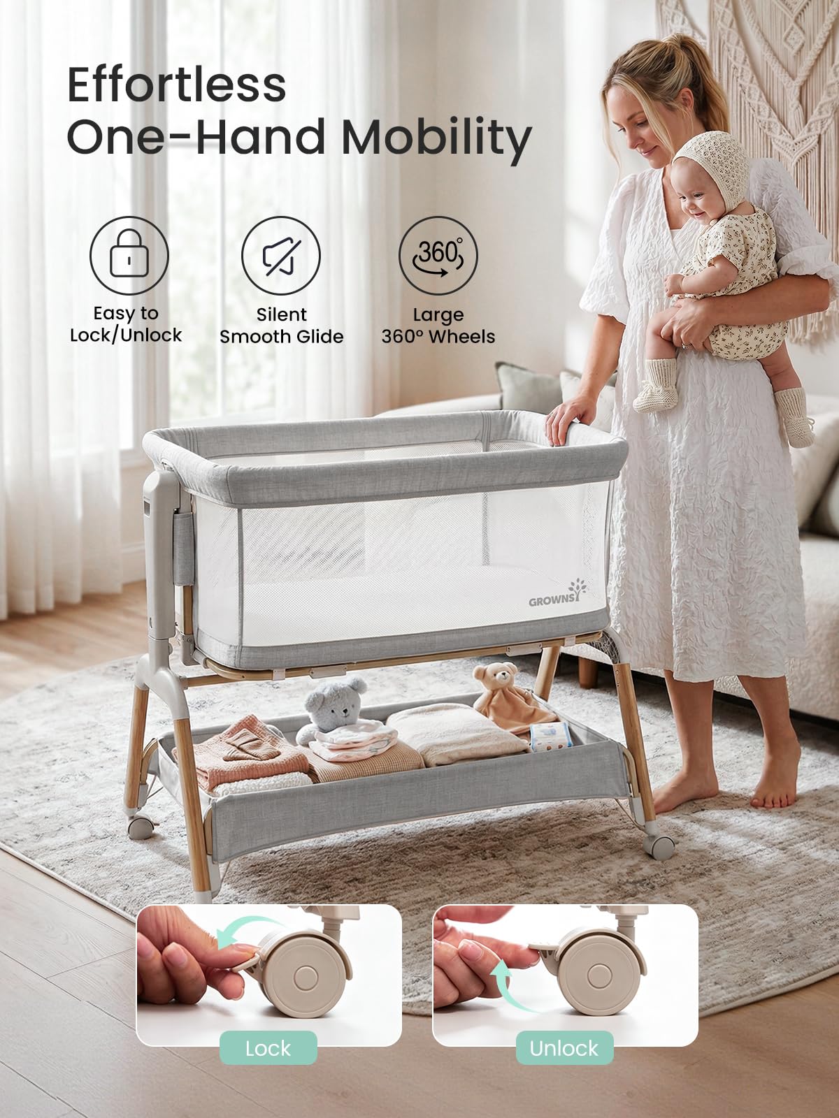 Detachable legs enabling floor mode for small spaces
