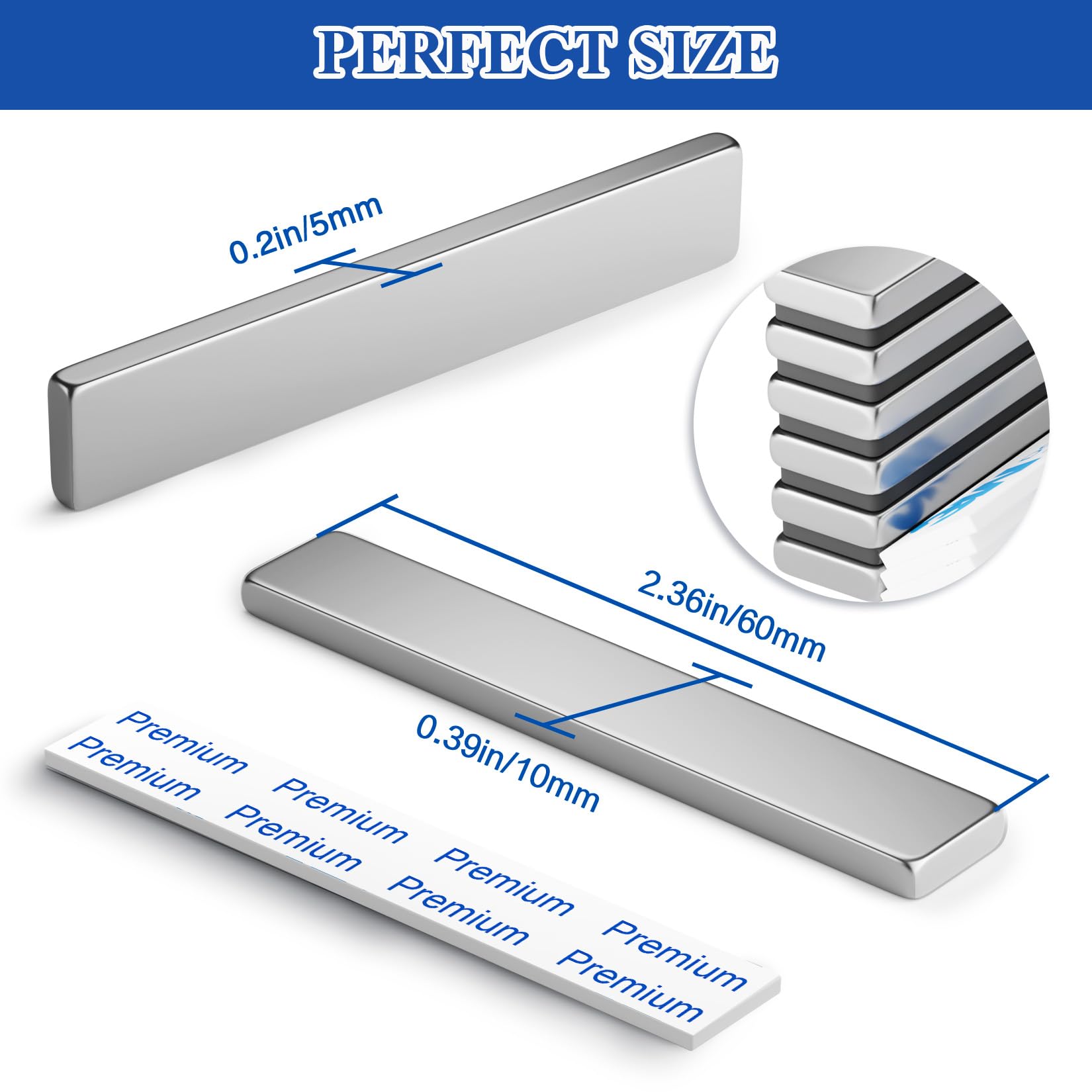 Grtard heavy duty rare earth magnet 60x10x3mm