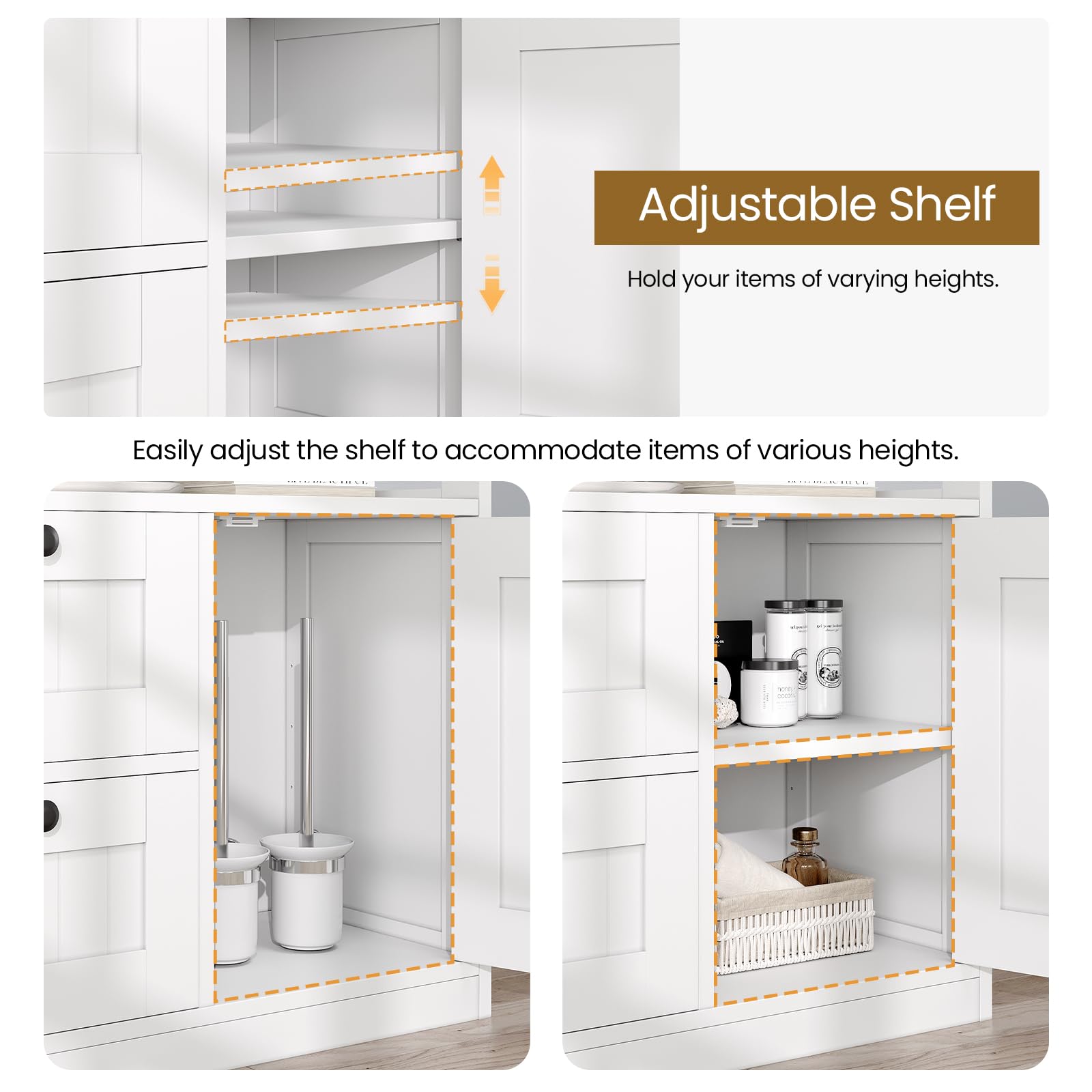 Versatile placement in bathroom entryway or living area GRUSIGN cabinet