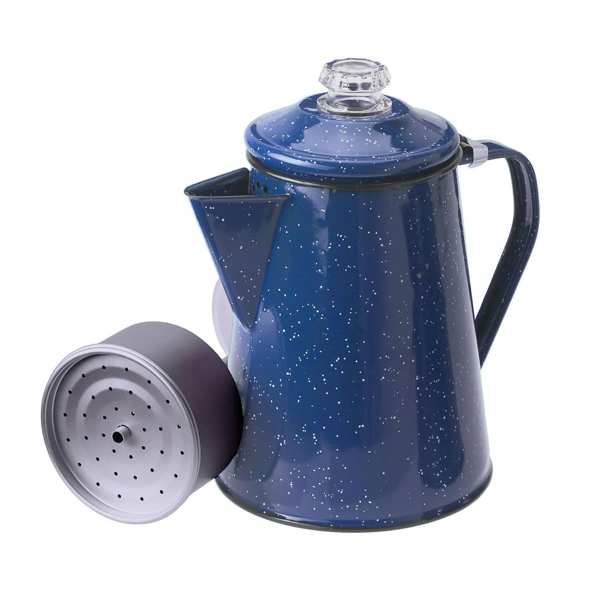 GSI Outdoors Percolator Coffee Pot stainless steel front view