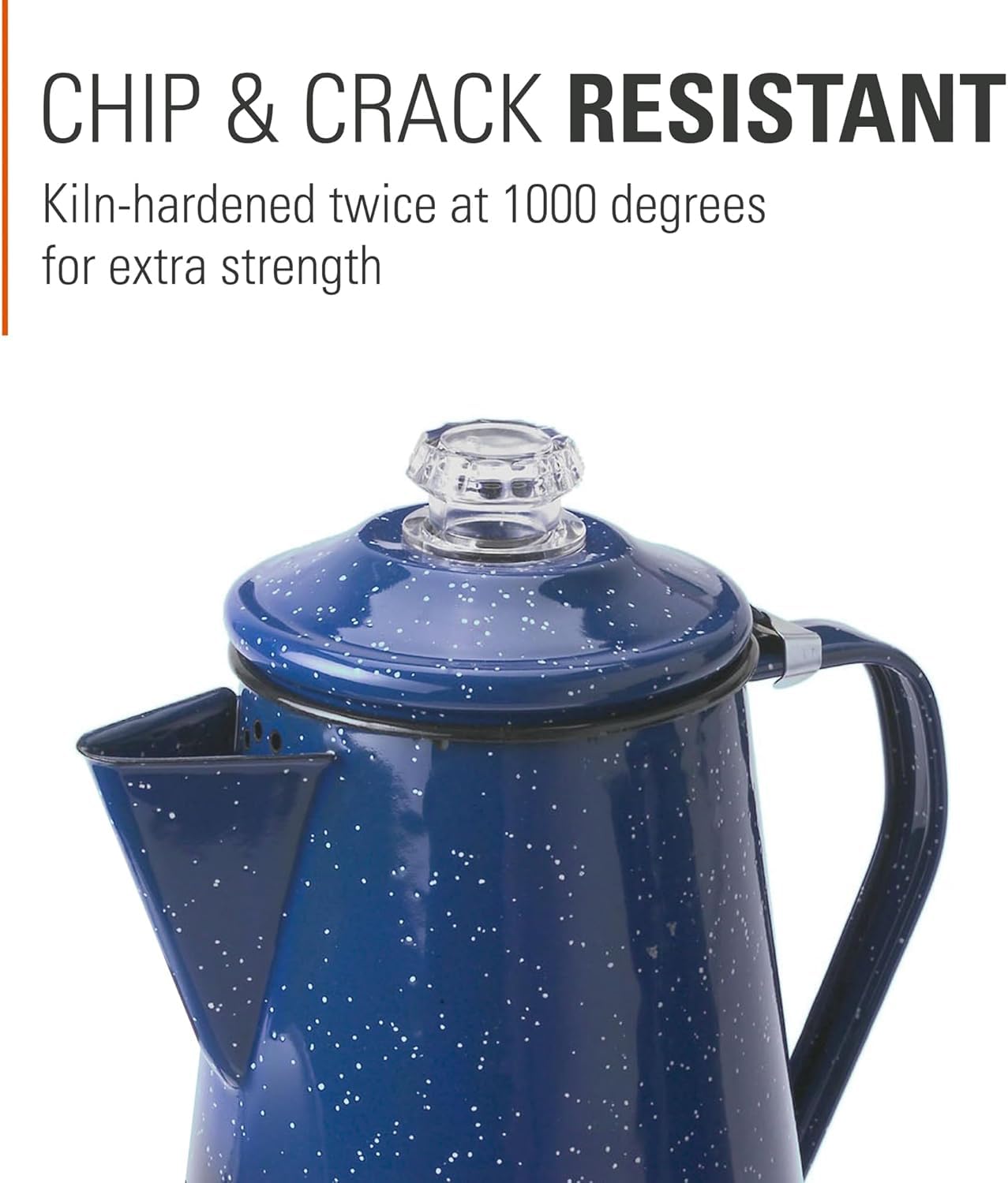Percolator coffee pot with heat resistant silicone handle