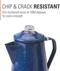 Percolator coffee pot with heat resistant silicone handle