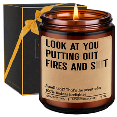 GSPY Candles firefighter gifts 9 oz lavender candle