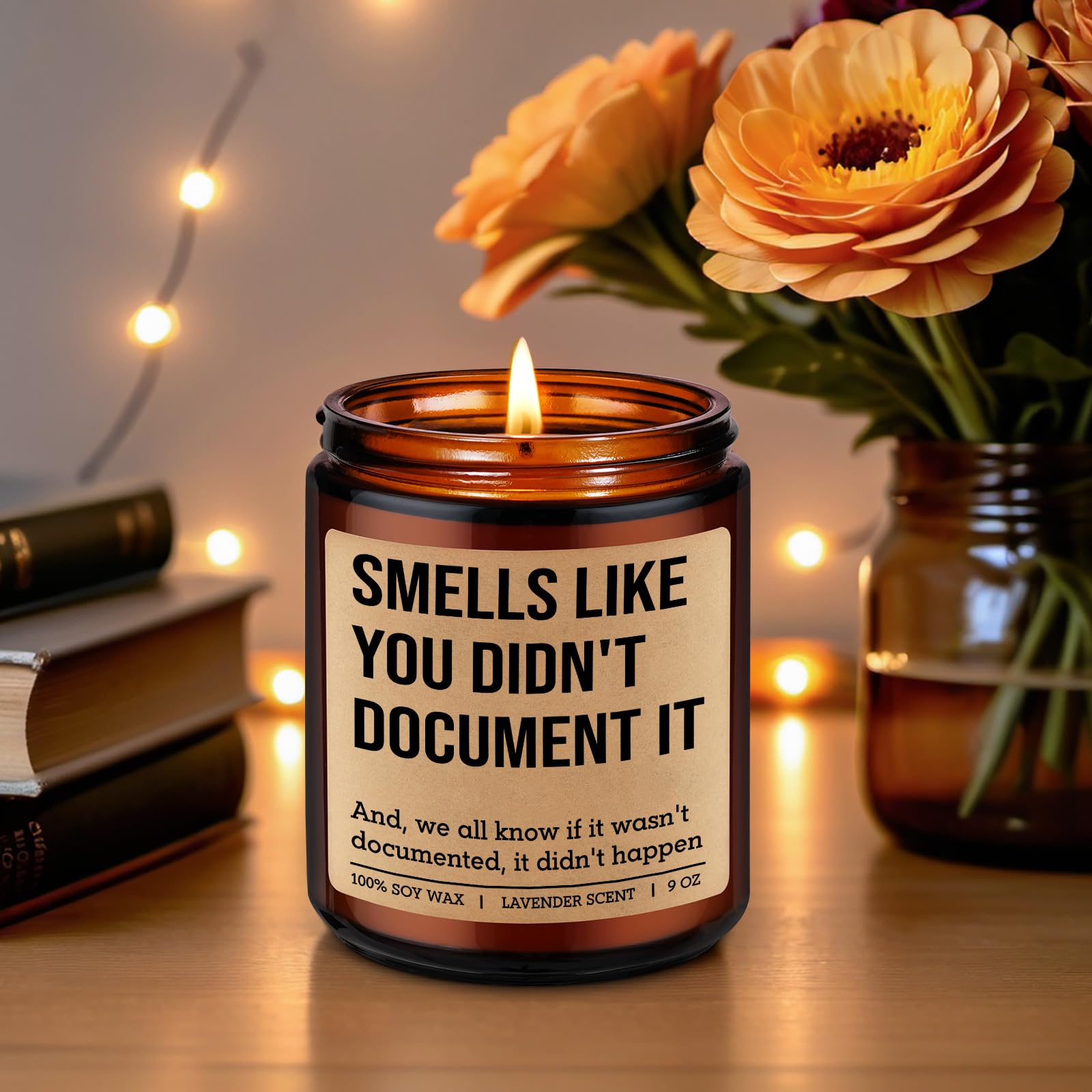 Cotton wick candle with up to 50 hours burn time