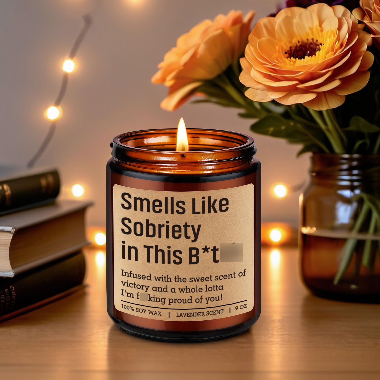 GSPY Sobriety Candle gift for sobriety milestones and celebrations