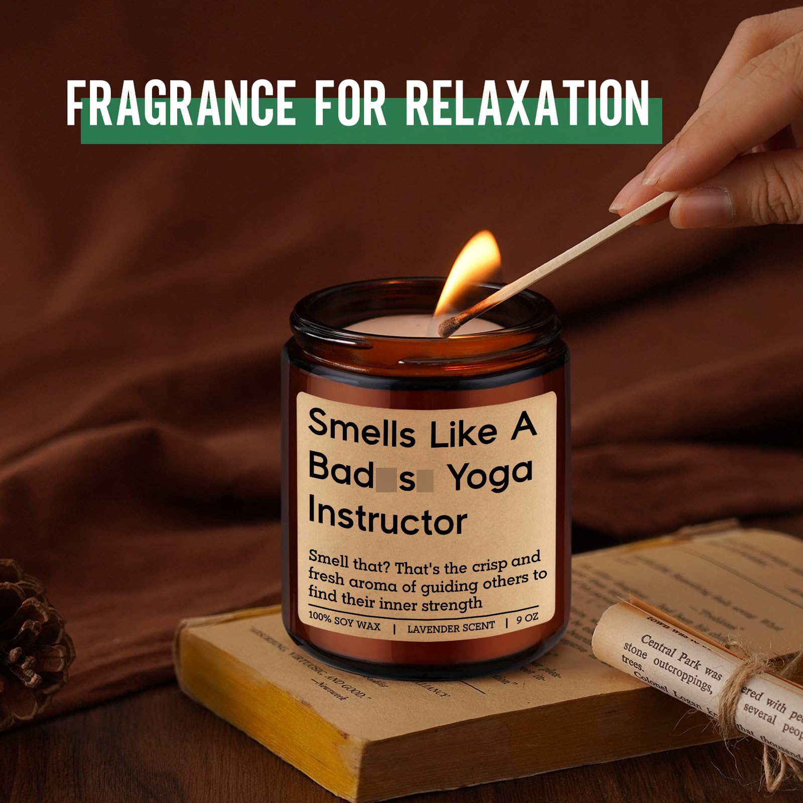 Scented candle for meditation and relaxation