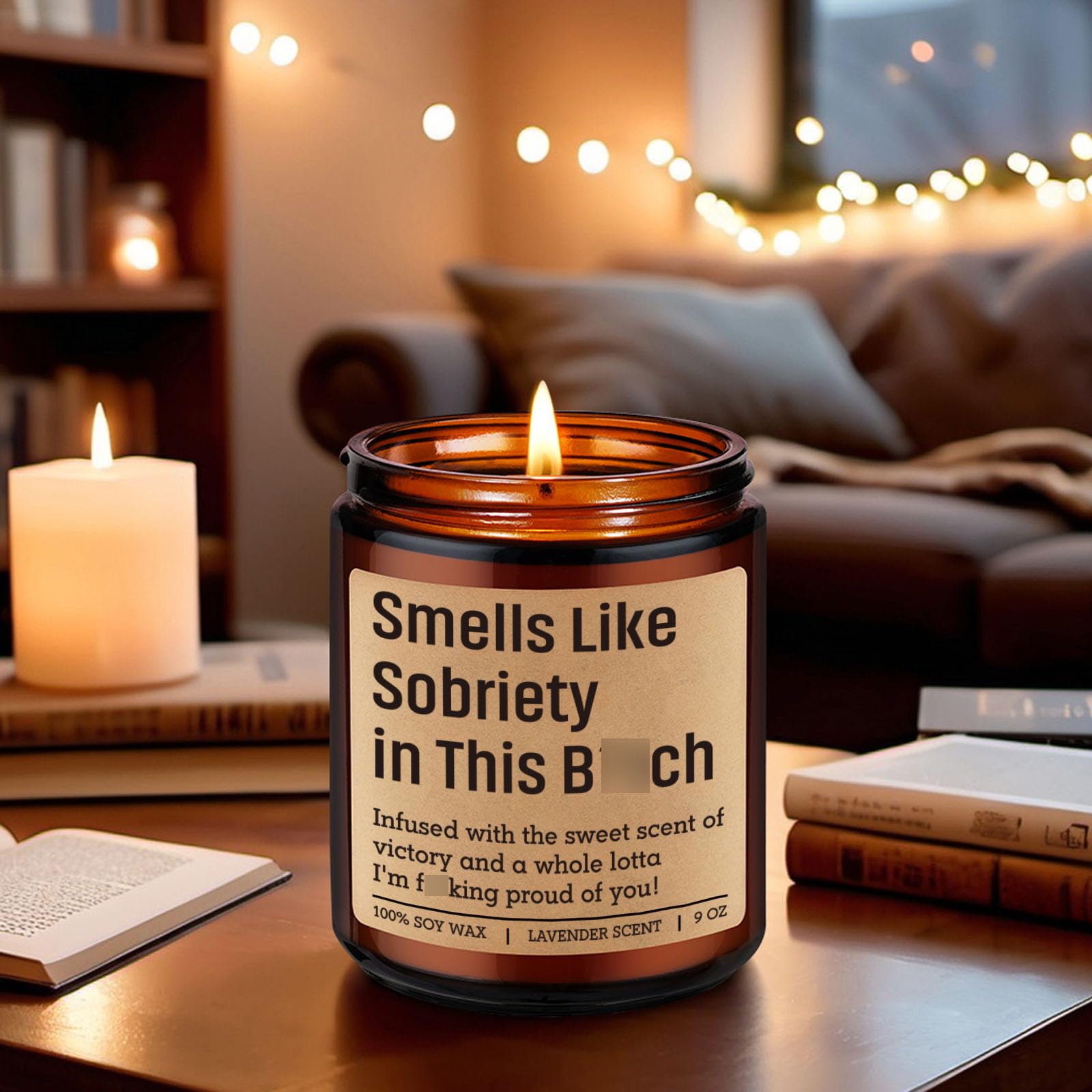GSPY lavender scented sobriety candle for relaxation