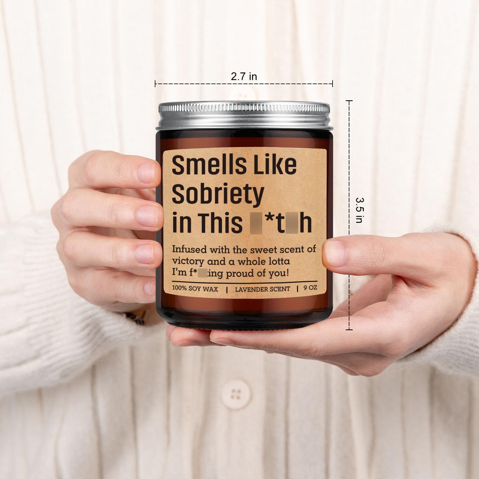 Sobriety milestones gift candle by GSPY lavender scent