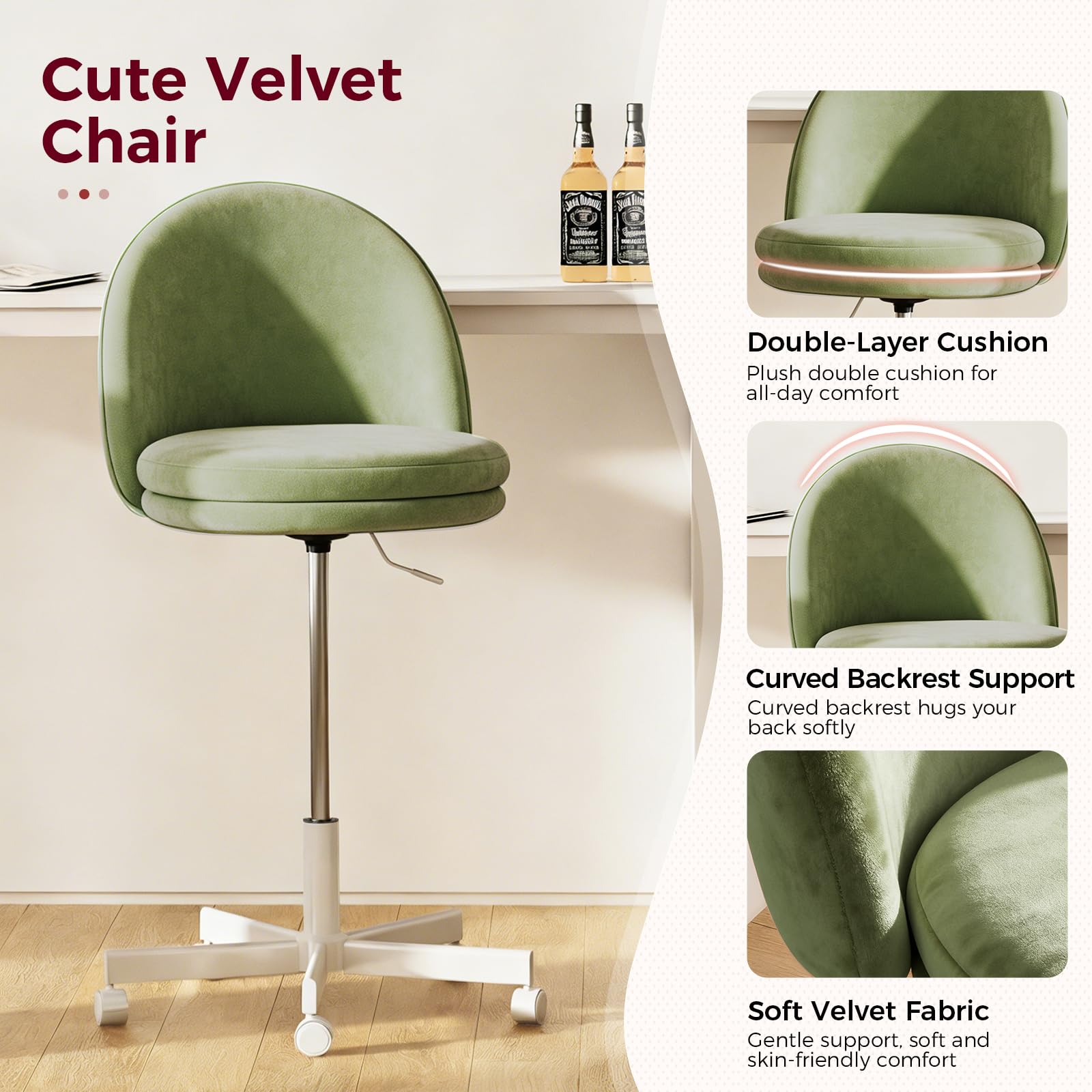 Height adjustable seat 17.7 to 23.6 inches GTPLAYER chair
