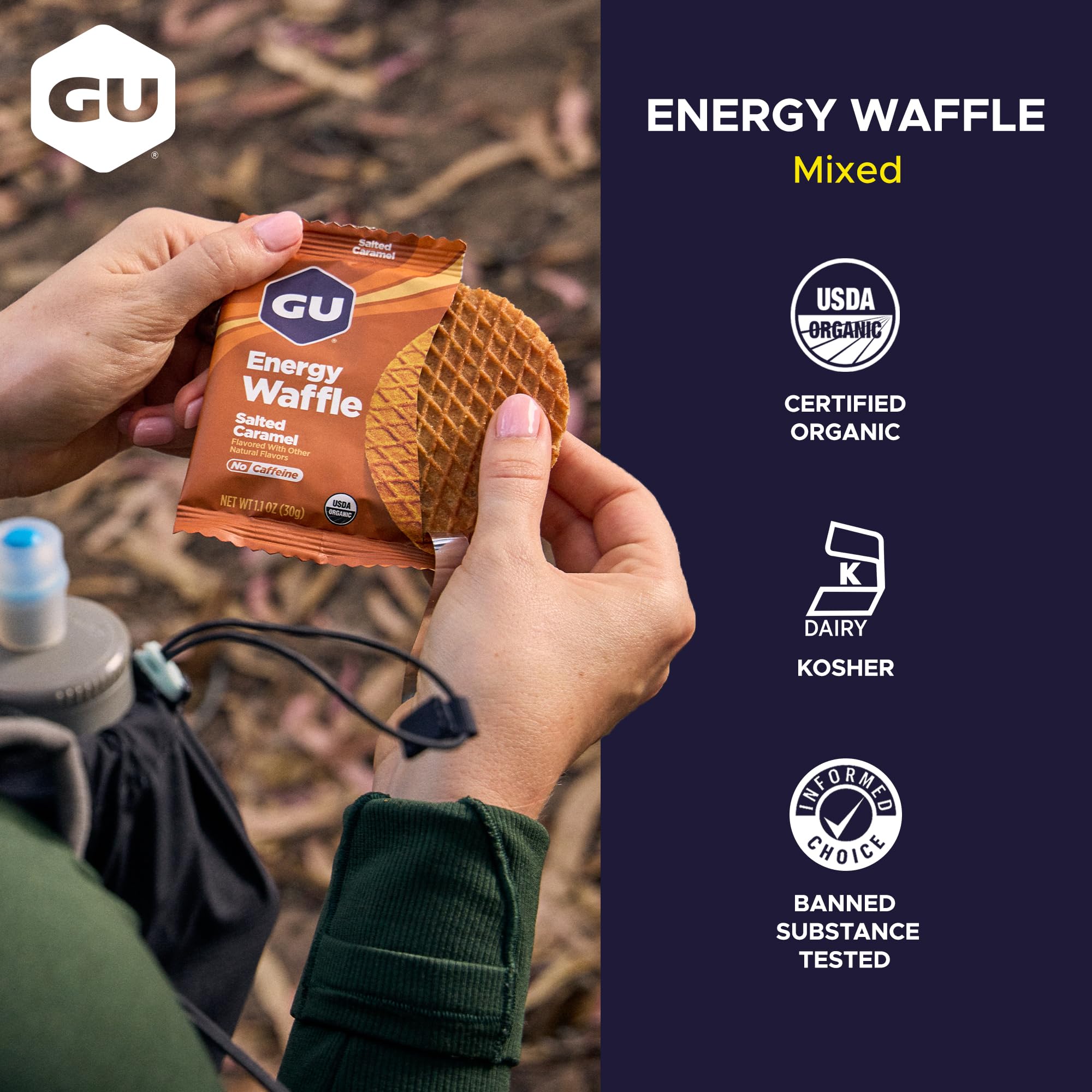 GU Energy Waffles certified organic energy image