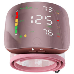 GUAEVER wrist blood pressure monitor with curved screen in pink