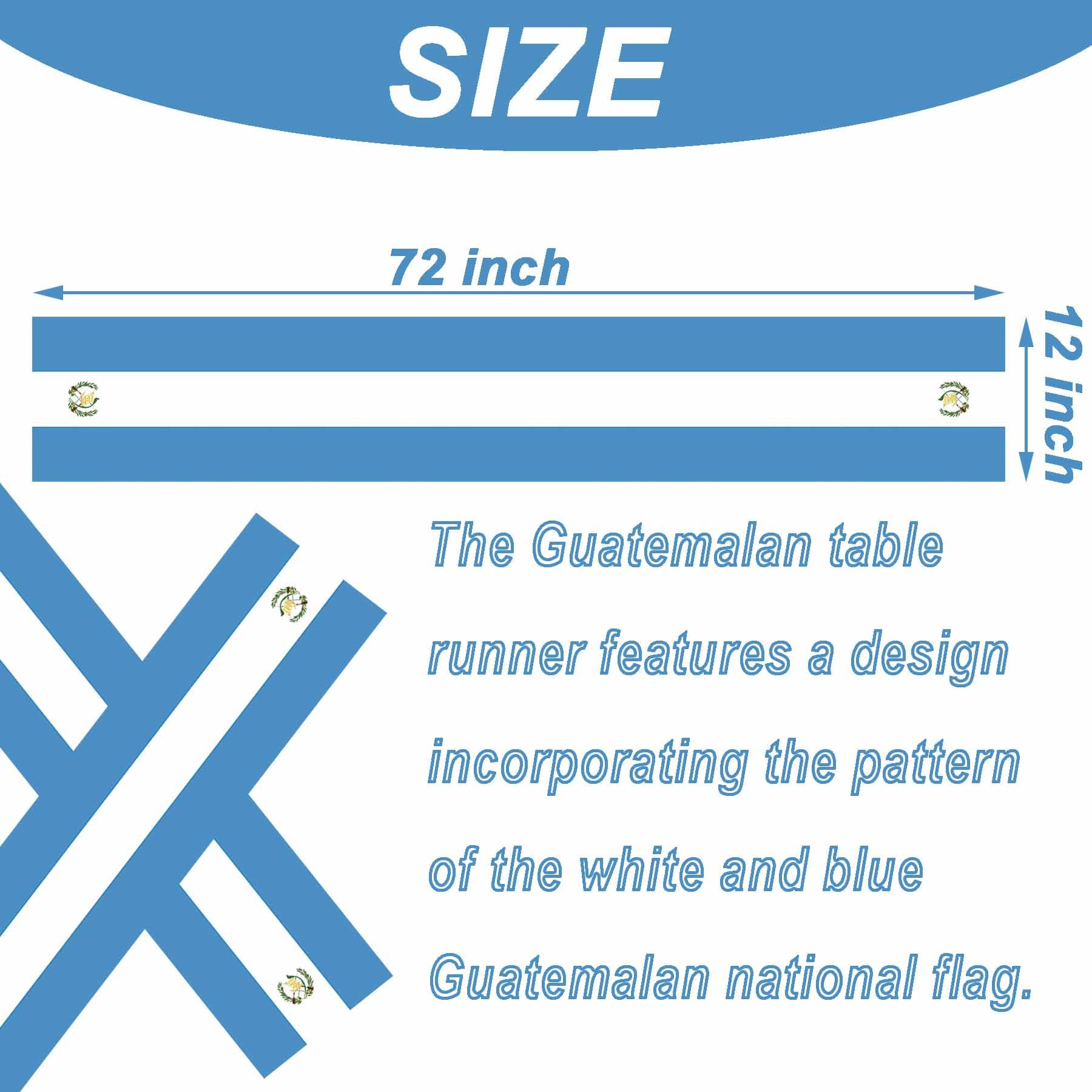Guatemalan National Day patriotic table runners blue and white