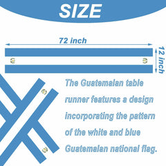 Guatemalan National Day patriotic table runners blue and white
