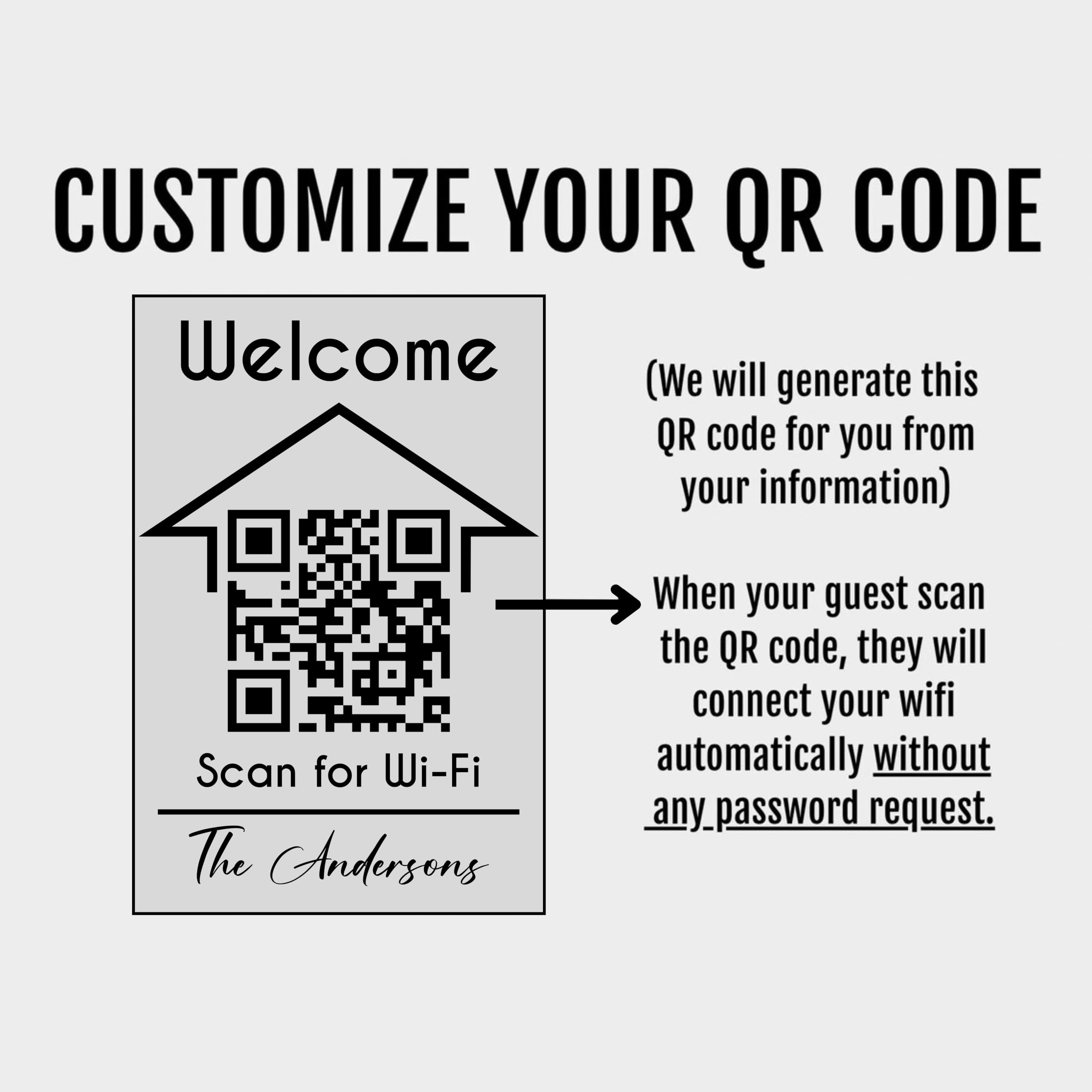 Guest wifi sign designed for rental homes