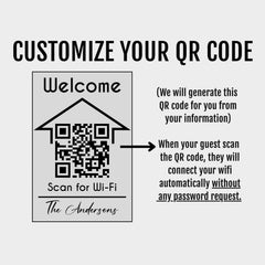Guest wifi sign designed for rental homes