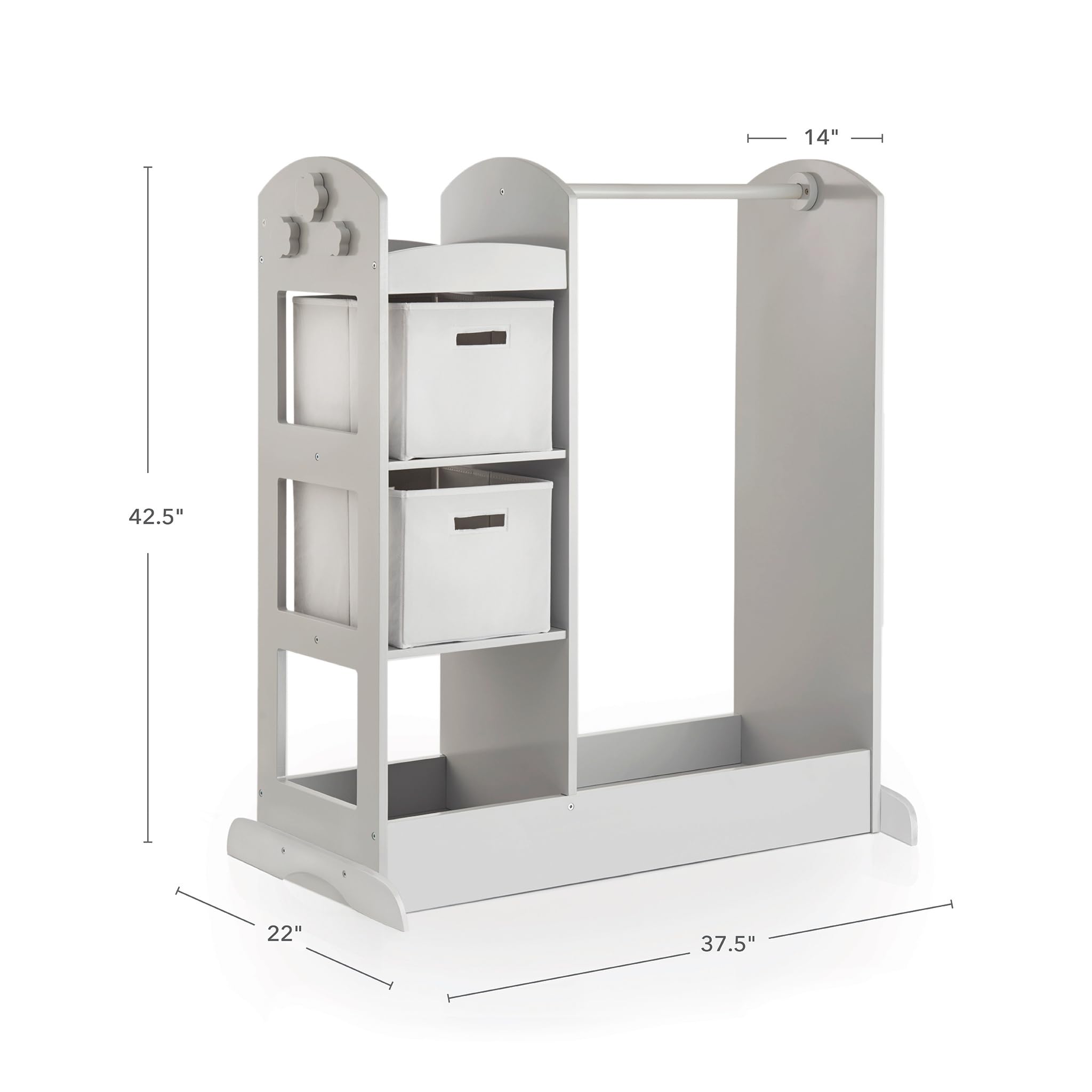 Assembled Guidecraft dress up center dimensions 37.5W x 22D x 42.5H