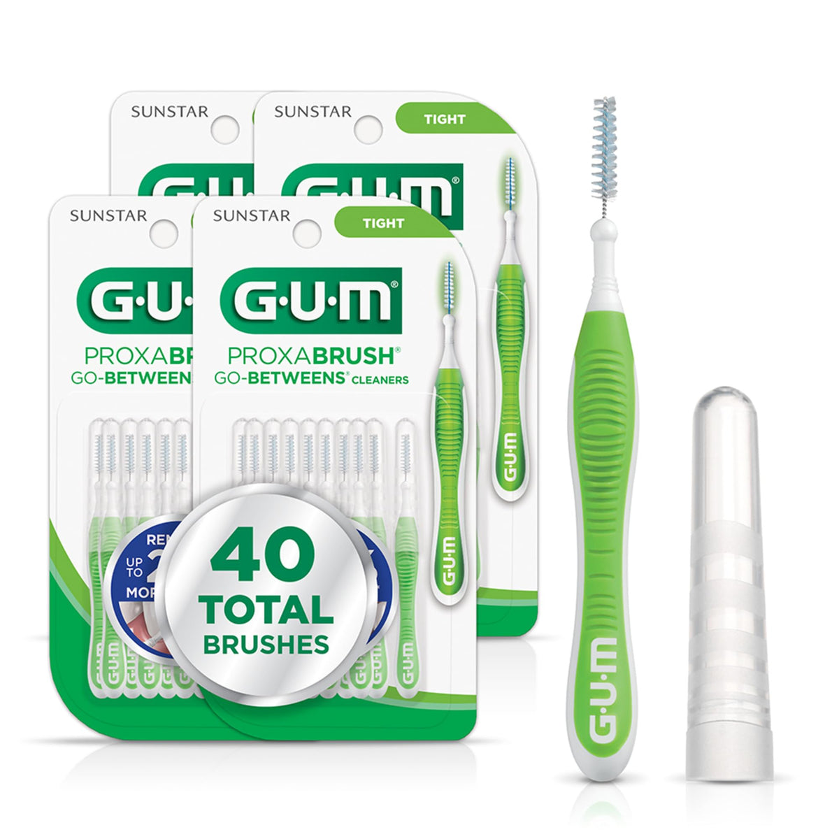 GUM Proxabrush Go-Betweens tight interdental brushes for between-teeth cleaning