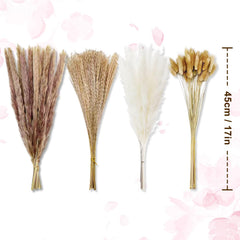 Bouquet features bunny tails and reed grass for boho style