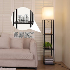 Modern square standing lamp with 3 color temperature bulb