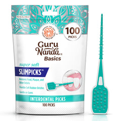 GuruNanda Supersoft Slimpicks Interdental Picks 100 count packaging