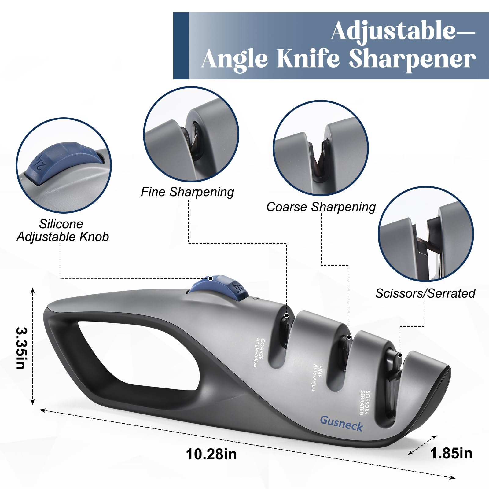 Gusneck handheld knife sharpener