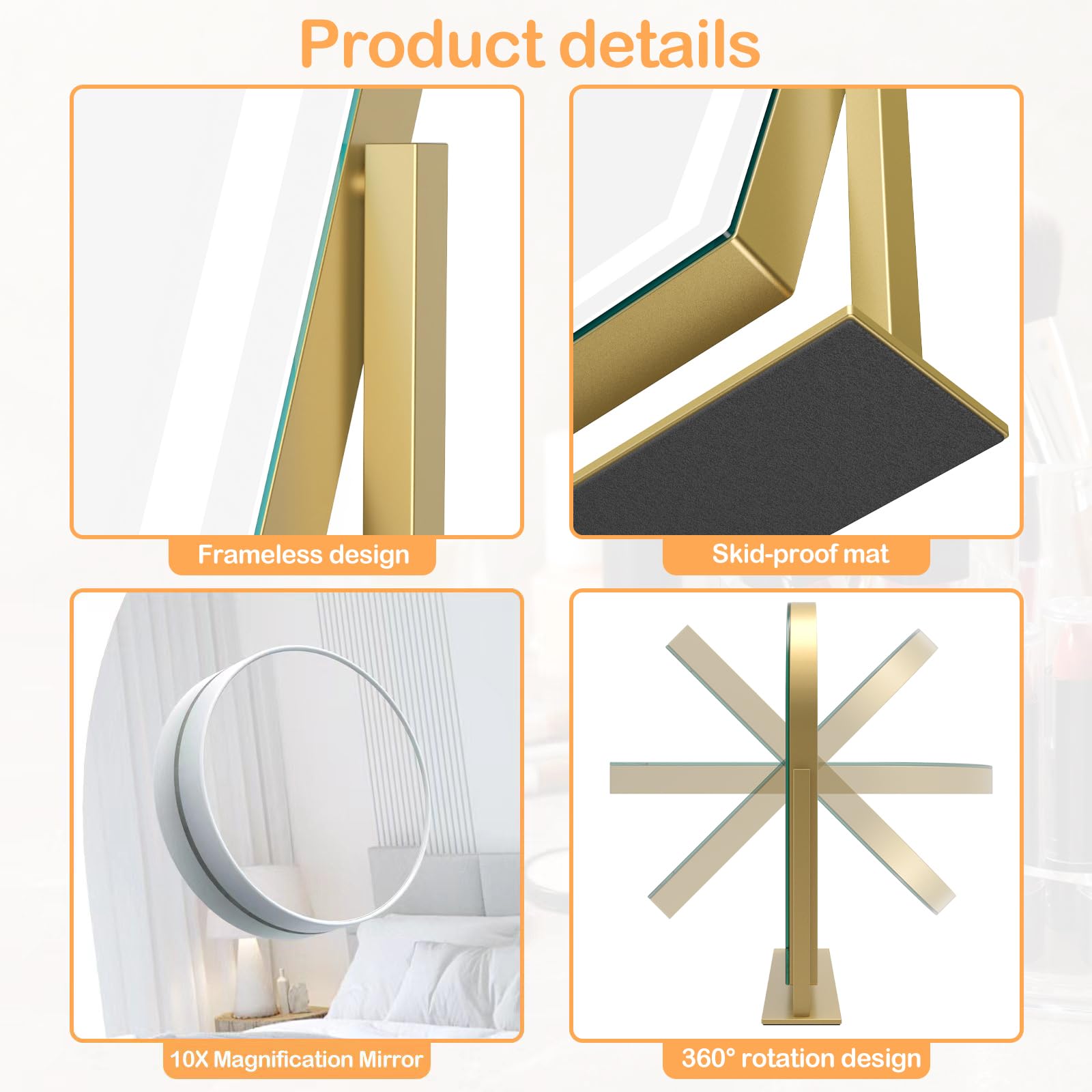 Bright LED light bar and professional dressing mirror