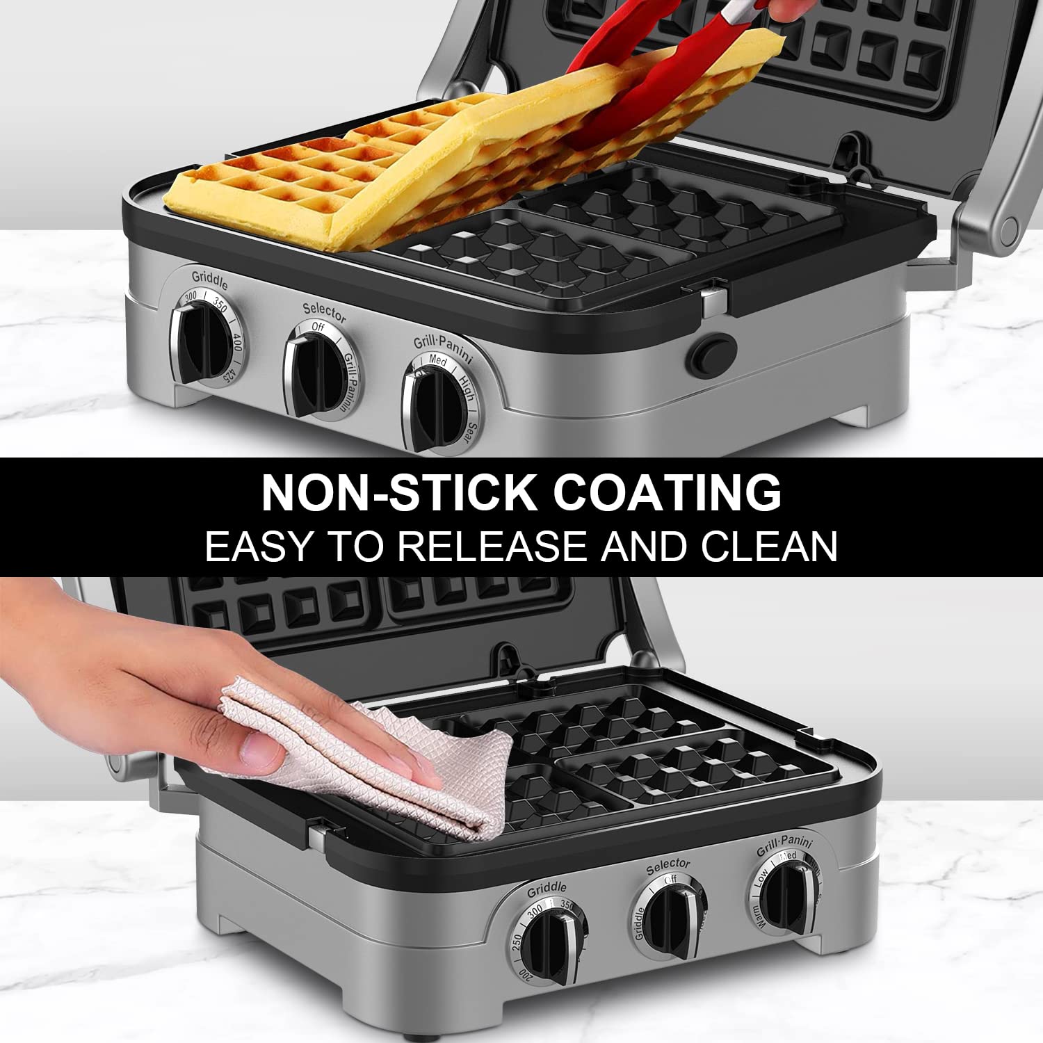 Dishwasher safe aluminum waffle plates by Gvode