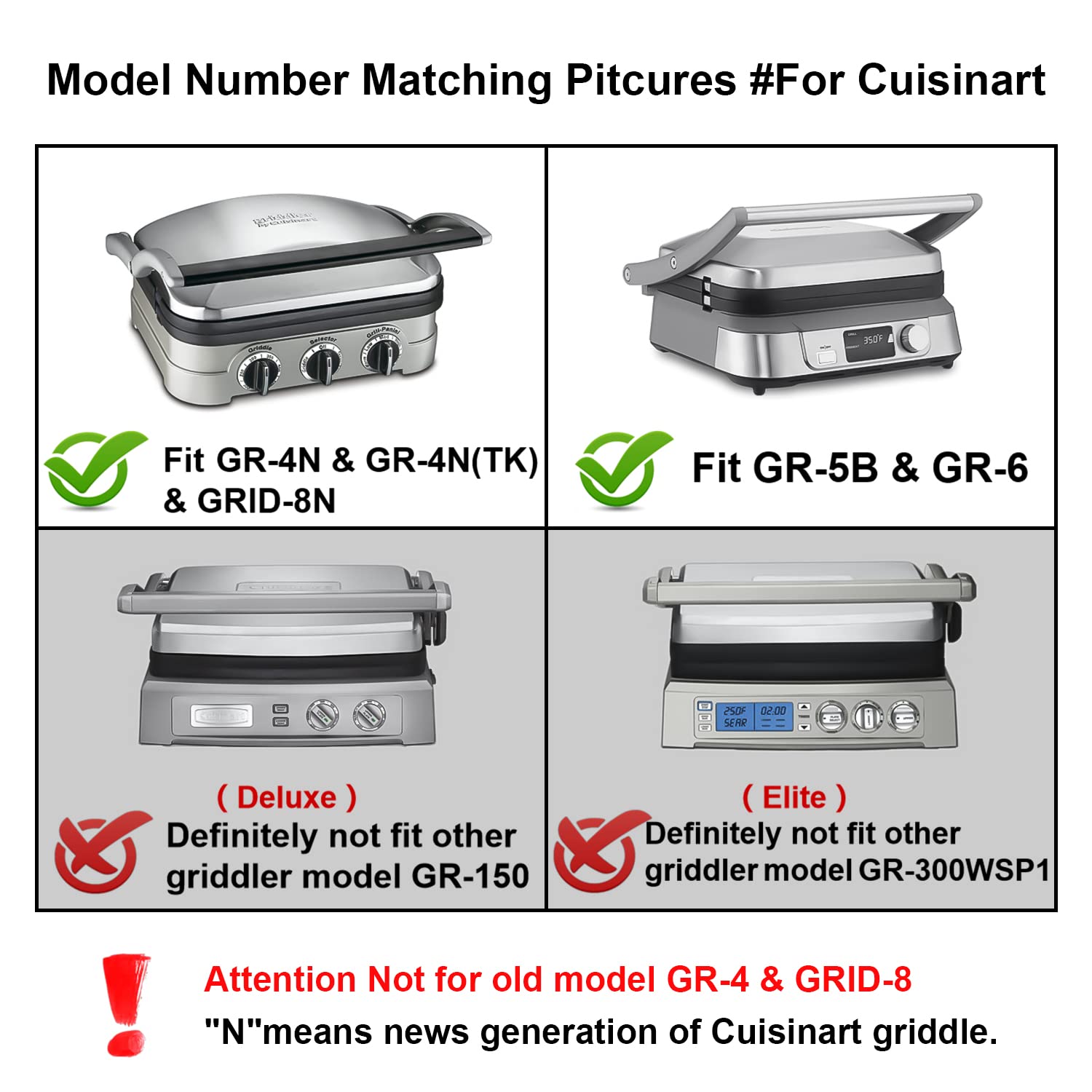 Gvode waffle plates for Cuisinart Griddler GR-5B