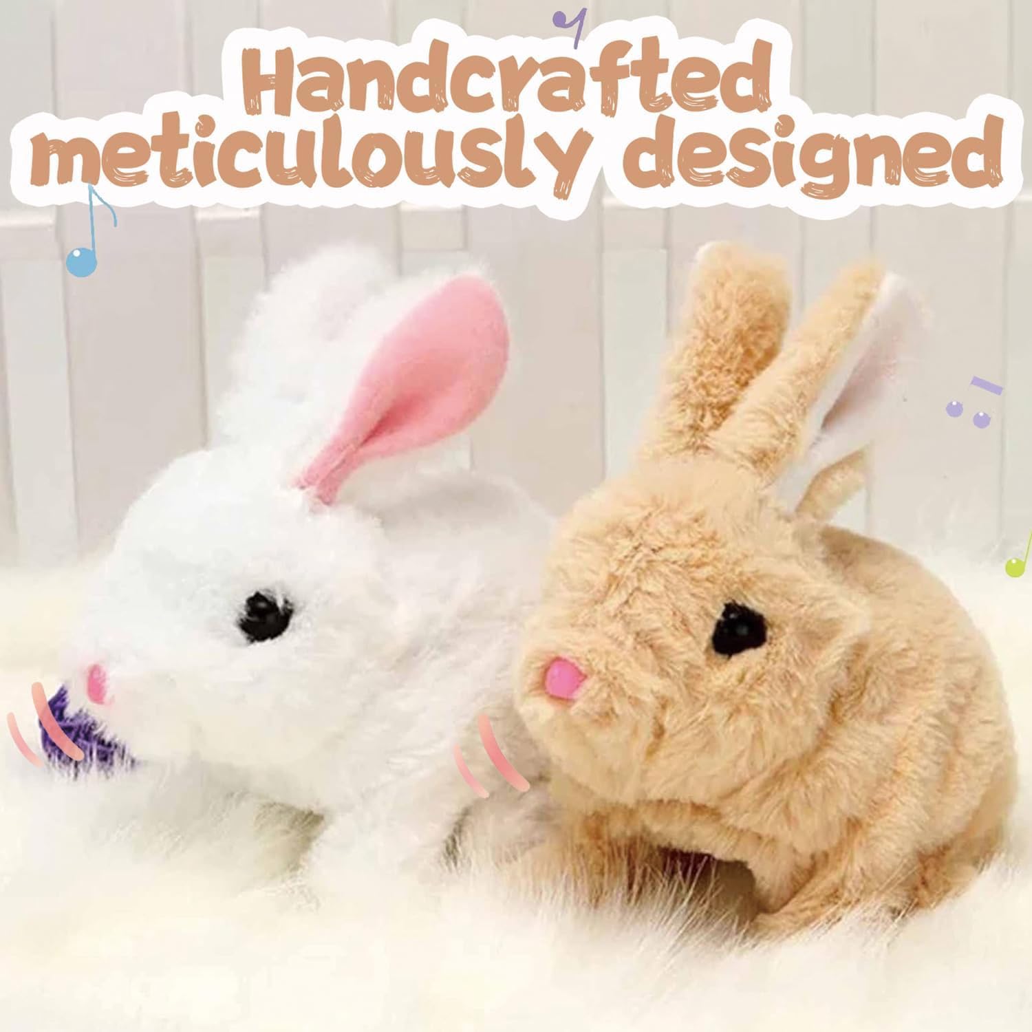 Interactive bunny toy for kids displaying motion features