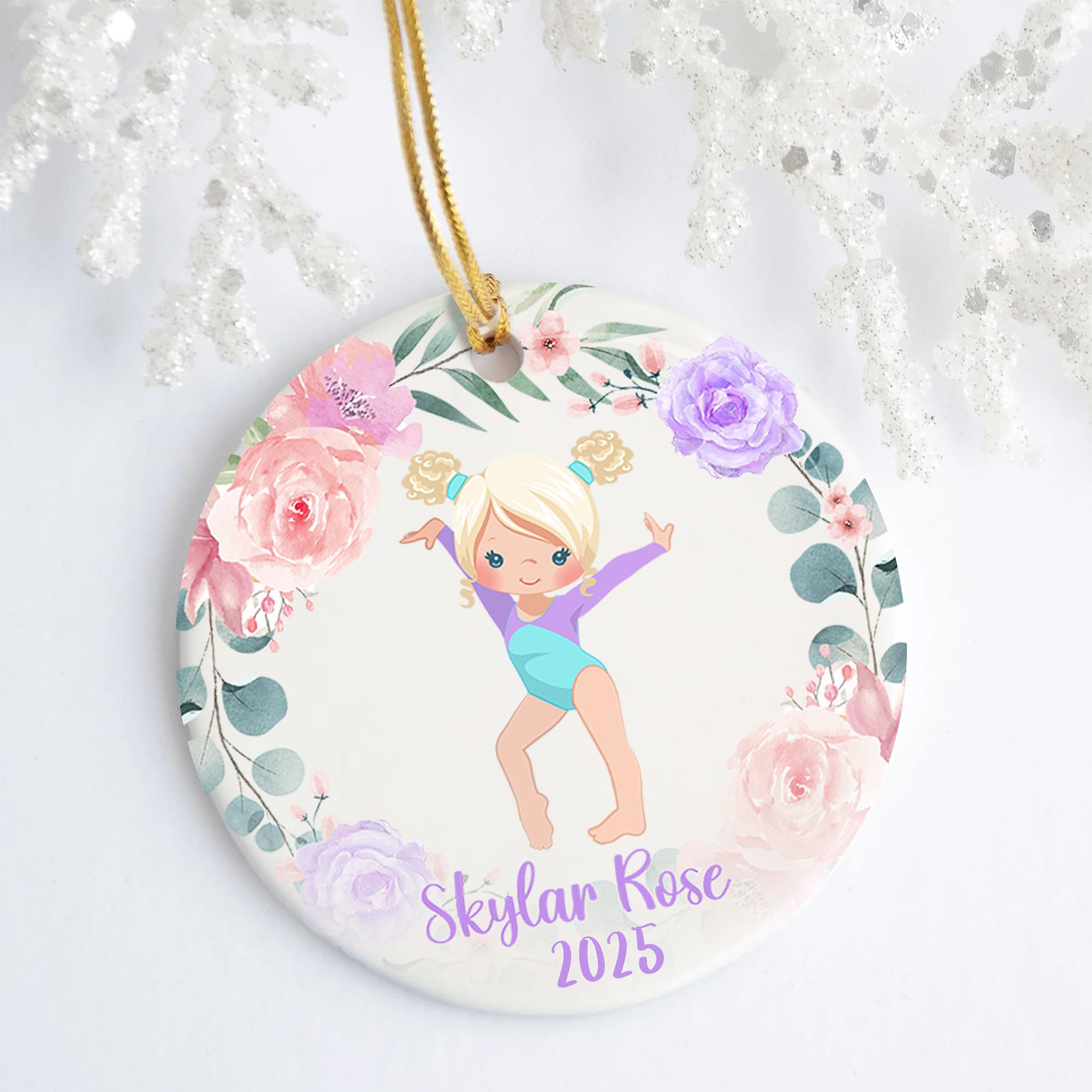Gymnast ornament ready for tree wreath or garland display
