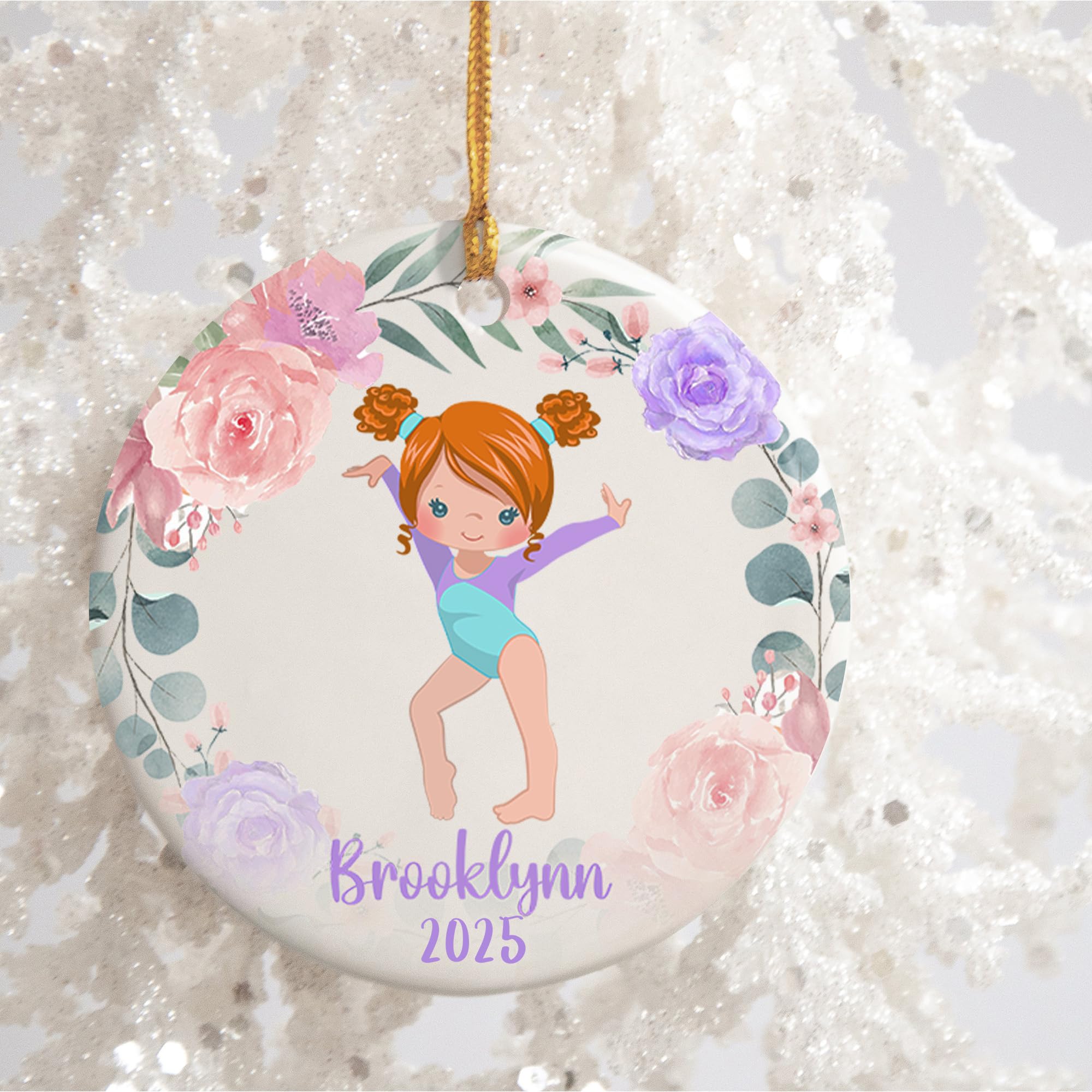 Lightweight porcelain ornament with easy hanging ribbon