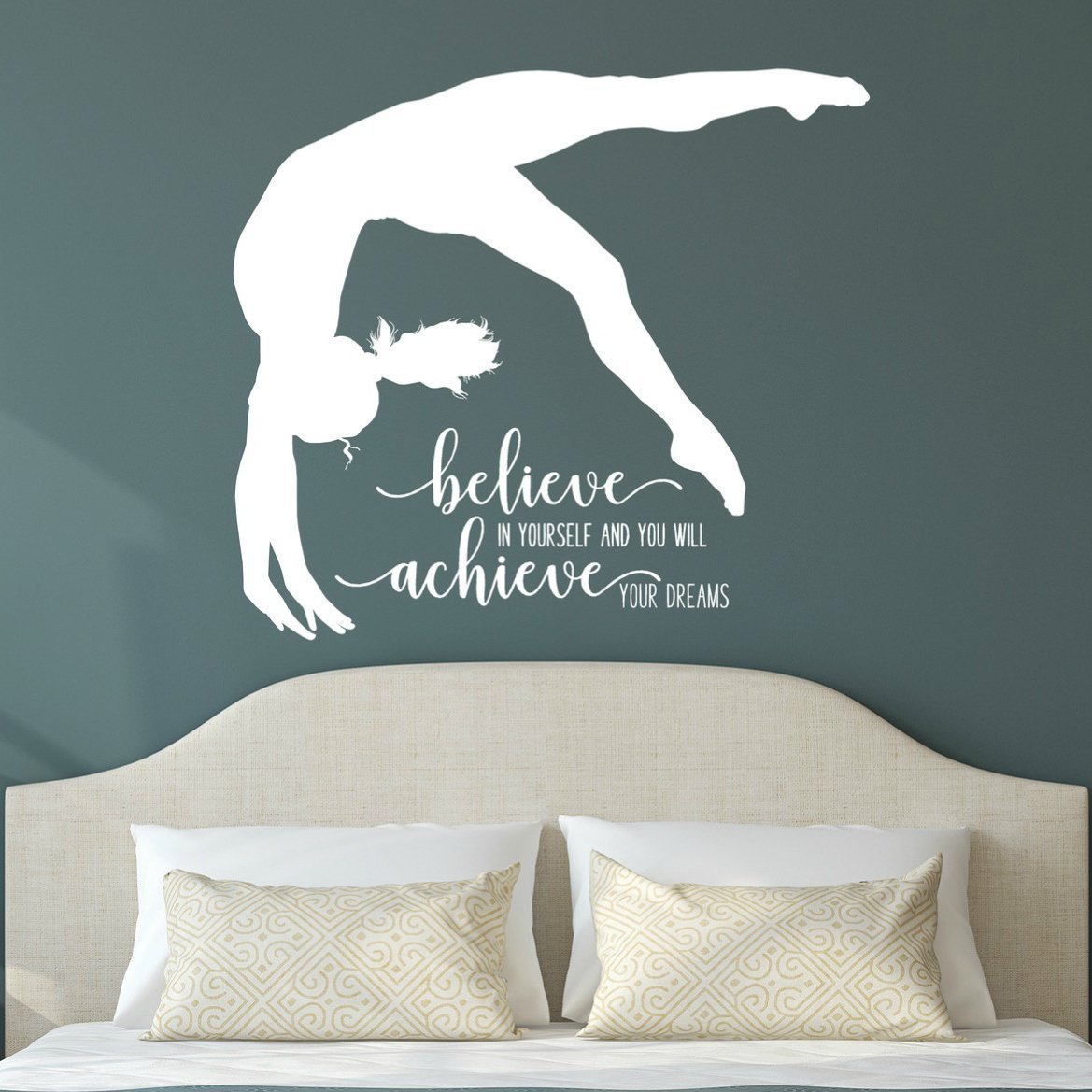Gymnast Wall Sticker application on surface for smooth look