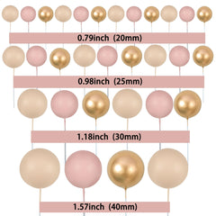 Gyufise ball cake topper 3cm gold color