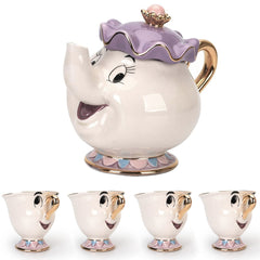 GZHaiTuoSi cartoon Beauty and the Beast teapot with Mrs Potts and Chip