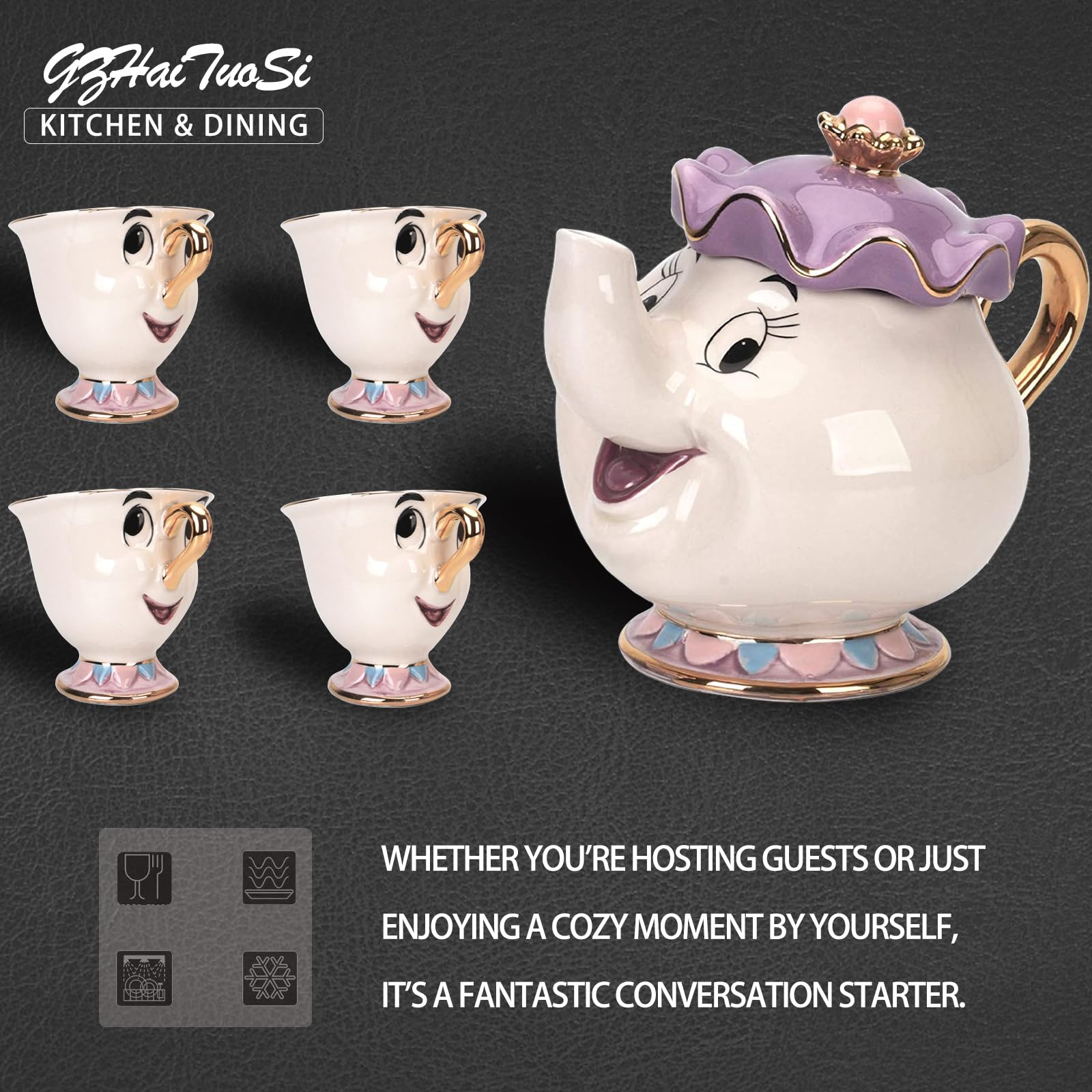 Chip mugs 80ml ceramic with golden handles