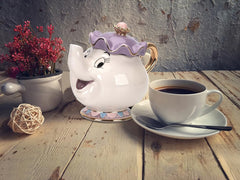 Ceramic teapot 500ml with golden handle