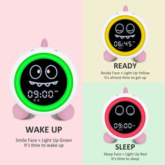 Dino character sleep training clock for children