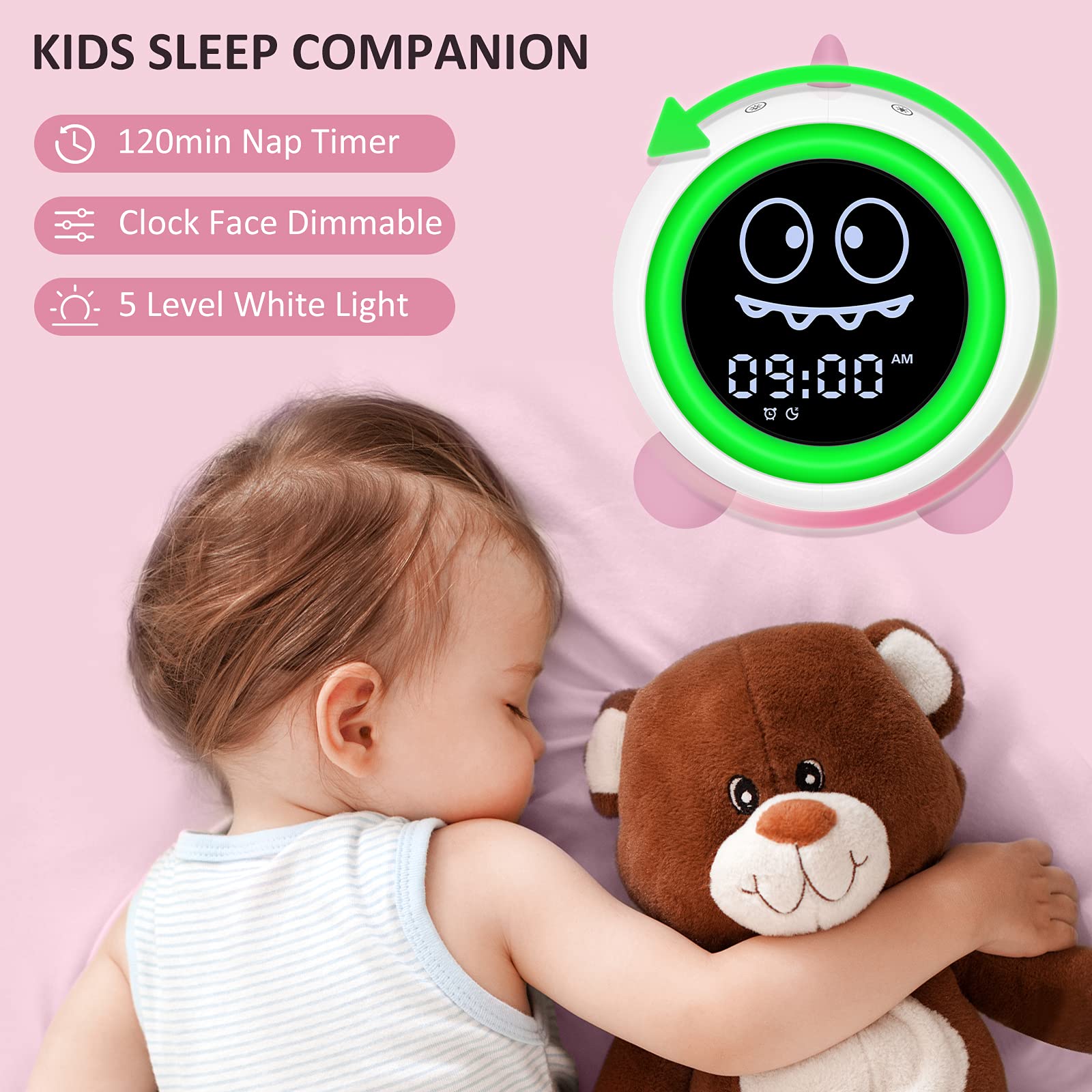 Built-in 17 soothing sounds including lullabies and nature