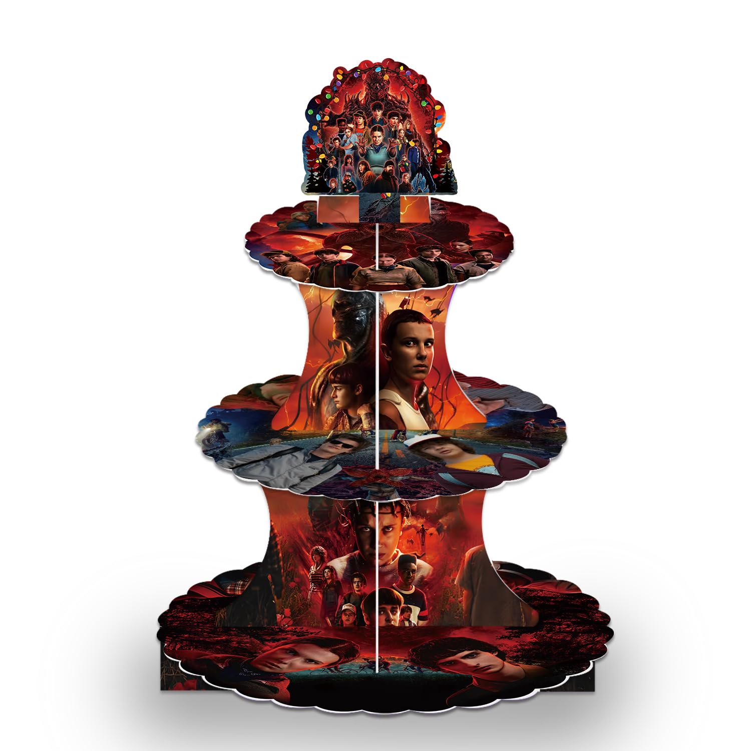 H.ebony Stranger 5 TV cupcake stand three-tier design