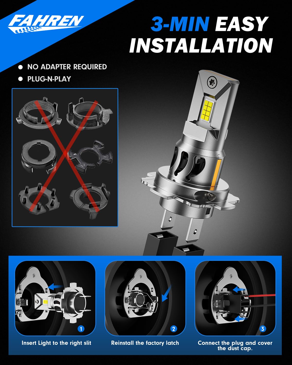 IP68 waterproof H7 LED bulbs