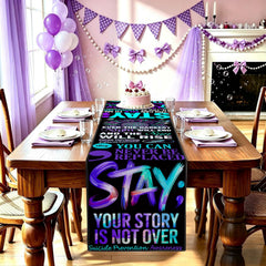 Hafangry table runner polyester linen like for decor