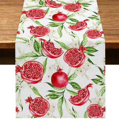 Hafangry fall rosh hashanah pomegranate table runner on a dining table