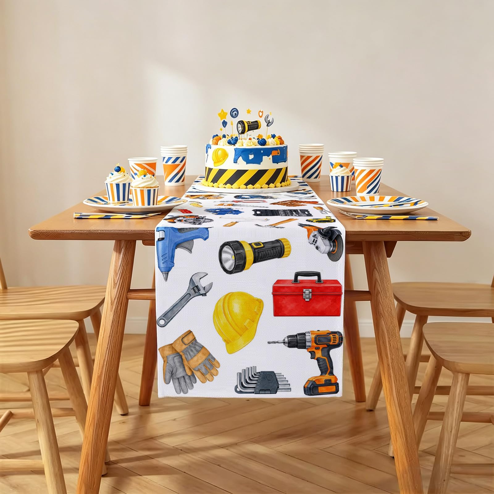 Mechanic themed table runner Hafangry 33x183 cm