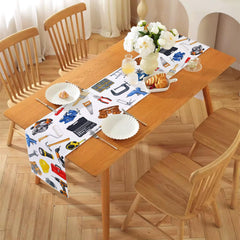 Polyester linen-like finish table runner Hafangry 72 inch