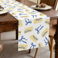 Hafangry salted butter table runner 13x72 inches on table