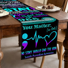 Hafangry suicide prevention table runner 13 x 72 inches
