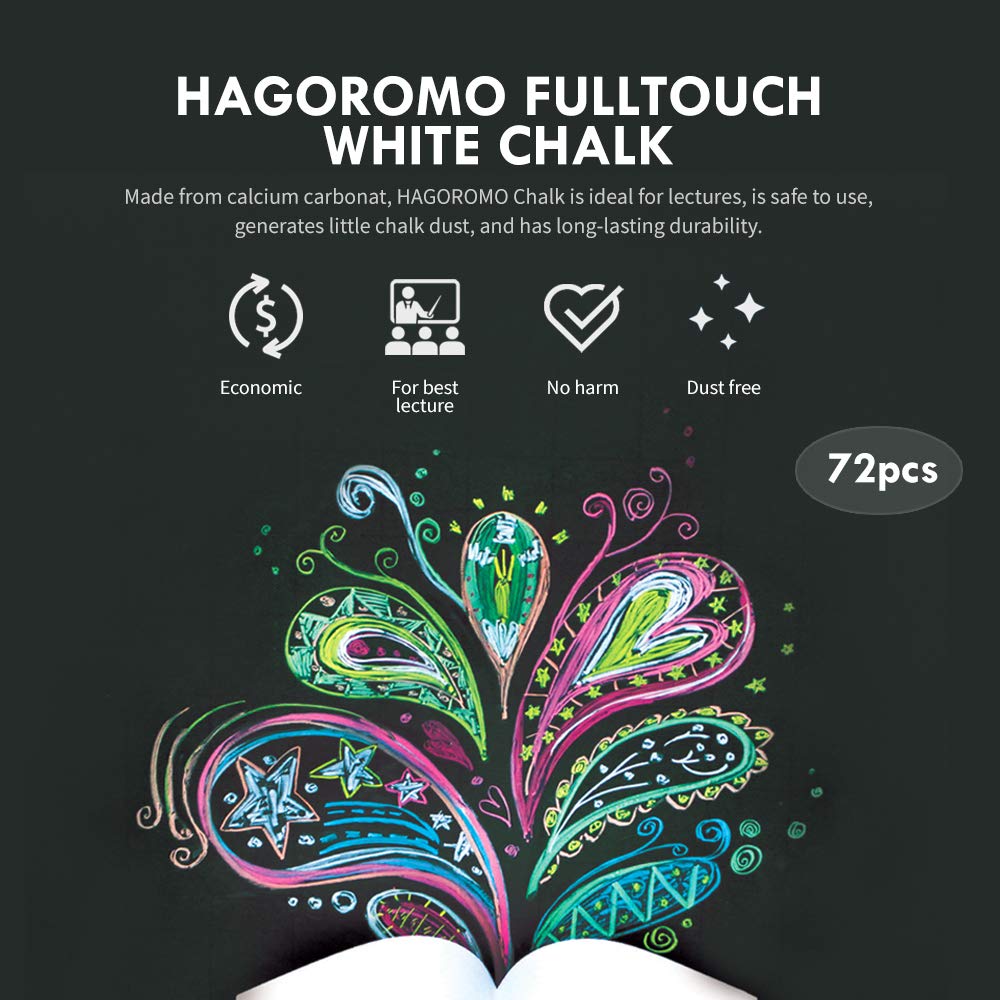 Hagoromo Fulltouch Color Chalk 72 Pcs White box close up